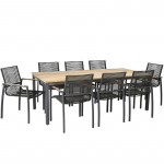 Aiam&ouml;&ouml;blikomplekt MONTANA laud ja 8 tooli (13269) tiik, roostevaba teras, pulberv&auml;rvitud K13268 HOME4YOU