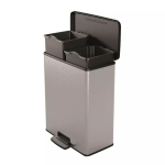 Metallist pedaaliga pr&uuml;gikast Deco Bin Duo 26+26L h&otilde;bedane 0801129C70 Curver