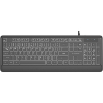 Gembird klaviatuur KB-UML-04, 1.8m, USB A+C, 12 multimeedia klahvi, valge taustvalgus