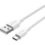 Vention USB 2.0 A Male C Male 3A kaabel 1M valge CTHWF, 1m, 3A, 0.48Gbit/s, PVC, Ni kattega