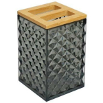 Besk Universaalne vannitoa klaas Diamond 9136904, hall deamandi mustriga, bambusest 2 avaga, vastupidav plastmass