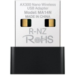Mercusys MA14N v&otilde;rgukaart, MA14N, 287Mb/s, 2.4GHz, USB Type-A, IEEE 802.11ax, 1 tk.