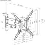 Maclean televiisori v&otilde;i monitori kinnitus, universaalne, 400x400mm, 23-55", 30kg, must, MC-701N