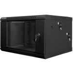 Lanberg Seinale Paigaldatav Kapp WF02-6606-10B, 600x600x368mm, 6U, must RAL9004, koormus 60kg, IP20, ukse t&uuml;&uuml;p: karastatud klaas