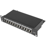 Lanberg Jaotuspaneel PPF6-9012-B, 12 pesa, 1U, CAT 6, must, IDC/LSA &uuml;hendused, nummerdatud alad