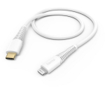 Hama laadimiskaabel 00201603, 1,5m, 3A, 480Mbit/s, Lightning, USB-C, valge