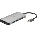D-Link dokkimisjaam DUB-M810, 8-in-1, 4K HDMI, Gigabit Ethernet, USB 3.0, USB-C koos toite&uuml;lekandega, SD/microSD kaardilugeja
