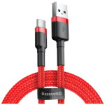 Baseus Cafule CATKLF-C09 USB-C kaabel, 2m, 2A, USB-A USB-C-le, punane, alumiinium, nailon