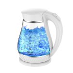 Elektriline veekeetja 2200 W 1.7 L klaasist ja pol&uuml;prop&uuml;leenist korpus 360&deg; p&ouml;&ouml;rleva alusega valge AD1274 Adler