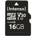 Intenso m&auml;lukaart microSDHC 3433470 16 GB, lugemiskiirus 100 MB/s, kirjutamiskiirus 45 MB/s, UHS 3, V30, adapter