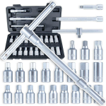 Geko T&ouml;&ouml;riistade komplekt G02712, 23 tk, CrV teras, 3/8&rdquo; v&otilde;ti, 7.5 cm ja 15 cm k&auml;epidemed, HEX, torx, 12-punkt, ruut