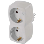 Emos Adapter 2x &Uuml;mmargune P00252N, 2x2P+PE, 3680W, IP20, Valge, Laste Kaitse
