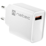 Natec Laadija RIBERA NUC-2057, 18W, 100-240V, 50/60Hz, 3A, 1xUSB-A, kiire laadimine, OCP, OVP, OTP, SCP