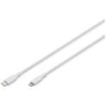 Digitus Lightning silikooni &uuml;henduskaabel, USB-C - Lightning, AK-600110-010-W, 1m, 480 Mbps, 60W, 3A, 25000 painutust
