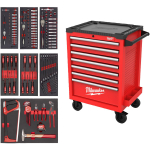 Milwaukee TOOLGUARD 4932499182, 7 sahtliga terasest ratastel kapp, 131 tk, 741mm, 520mm, 971mm, 280kg, 83kg, punane