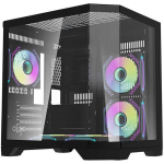 Darkflash FT350 Black, Mini Tower arvutikorpus, 5x aRGB ventilaatorid, 3x karastatud klaas, M-ATX/ITX, 7 ventilaatorit