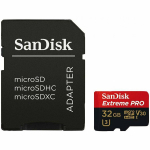 M&auml;lukaart Extreme PRO microSDHC SDSQXCG-032G-GN6MA 32 GB UHS-I A1 Class 10 U3 V30 kuni 100 MB/s koos SD adapteriga SanDisk