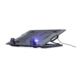 Gembird jahutusstand NBS-1F17T-01 must, USB 2.0, s&uuml;gavus 370 mm, laius 265 mm, k&otilde;rgus 33 mm