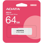 Adata USB m&auml;lupulk UC310-64G-RWH 64 GB, USB 3.2 Gen 1, lugemise kiirus 100 MB/s, valge, katteeta, kerge