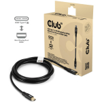 Club3D DisplayPort kaabel CAC-1561 2 m, Mini DisplayPort, USB Type-C, 240 Hz, 40 Gbit/s, 32 kanalit, RoHS