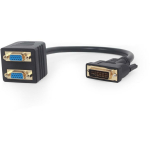 Gembird video kaabli adapter A-DVI-2VGA-01, 0.3 m, DVI-I, 2 x VGA, CE, RoHS, must