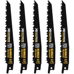 Dewalt m&otilde;&otilde;ksaagide terad DT99554-QZ 152 mm 4/6 TPI, 5 tk, Bi-Metall, Must, 4.2 mm hambavahe