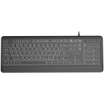 Gembird klaviatuur KB-UML-04-CYRL, 1.8m, USB A+C, valge taustvalgus, 12 multimeedia klahvi