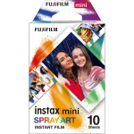 Fujifilm Instax Mini Art Spray Sheet, Fuji instax mini art spray, 54 x 86 mm, ISO 800, 10 pl, erksad v&auml;rvid, loominguline &auml;&auml;r