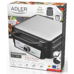 Adler Vahvelivorm AD 3083, 1800 W, 4 vahvlit, Reguleeritav temperatuur, Libisemiskindlad jalad, Juhtme pikkus 0.65 m