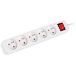 Lanberg pikendus PS1-05E-0300-W, 5xCEE 7/5, 3m, 2500W, laste kaitse, valge