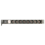 Gembird toitejaotur 8 pesa FR EG-PDU-014-FC14, 3m, 1U, 10A, l&uuml;liti, must, rack-montaaž