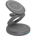 Raidsonic 3 in 1 kokkupandav magnetiline laadimisalus, IB-SH101-CH, 15W, 5/9/12V, USB-C kuni USB-A kaabel 1m, Traadita laadimine