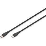 Digitus USB-C silikoon&uuml;henduskaabel, AK-300341-010-S, 1m, 60W, 480 Mbps, must, 3A, vormitud, takistusteta