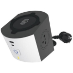 Legrand Pikendus 049412, 2m, 2x2P+Z, 1xUSB Type C, 1xUSB, h&uuml;briid pistik, hall, must