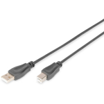 Digitus USB 2.0 &uuml;henduskaabel AK-300105-030-S, 3m, USB A-B, topeltvarjestatud, must