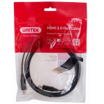 UNITEK HDMI-kaabel C11063BK-2M, 2m, HDMI 2.0, 4K@60Hz, 18Gbit/s, lame, ARC, kuldsed kontaktid