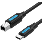 Vention CQUBF printerikaabel, USB 2.0, C-t&uuml;&uuml;pi isane B isane, 1 m, 480 Mbit/s, 2 A, must