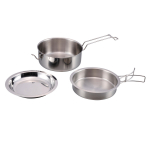 Nerūsējo&scaron;ā tērauda ēdiena gatavo&scaron;anas komplekts 'Snap-Pack', saliekamas rokturi, R557400, Origin Outdoors