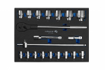 3/4&Prime; ratchet instrumentu komplekts, 20 gab., HOGERT HT7G180, CRV tērauds, EVA ieliktnis