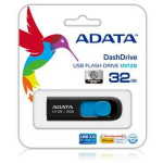 Adata USB m&auml;lupulk AUV128-128G-RBE 128 GB, USB 3.2 Gen 1, Lugemise kiirus 90 MB/s, Kirjutamise kiirus 40 MB/s, Must, Sinine