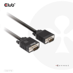 Club3D VGA kaabel CAC-1710 10m 28AWG, 2x VGA (D-Sub) isane, 1080p, kuldkontaktid, &uuml;mmargune kaabel