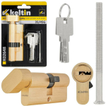 Keltin Luku silinder k&auml;epidemega K02648, 30/30G mm, alumiinium, ZnAl sulam, harjatud messing, 3 v&otilde;tit, 25000 ts&uuml;klit