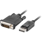 Lanberg Kaabel CA-DPDV-10CU-0018-BK, 1.8 m, DisplayPort DVI-D, 20 pin DisplayPort, 24+1 pin DVI-D, 1080p tugi