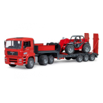 Bruder MAN TGA madala voodiga haagise ja laaduri, 1:16, ABS, 18cm, 24cm, 86cm, 3 aastat, kaasas laadur