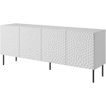 Cama Meble HOLE KOM190 BI kummut, 190x40.5x74.5 cm, valge matt, 4 ust, 4 riiulit, push-click