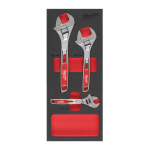 PIELĀGOJAMS UZGRIEŽŅU ATSLĒGU KOMPLEKTA PUTU MATERIĀLA IELIKTNIS, ADJUSTABLE WRENCH SET FOAM INSERT - 3 PC, 4932492397 MILWAUKEE