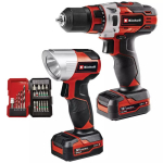 Bezvadu urb&scaron;anas komplekts TE-CD 12/1 Li +22+CL (2x2.0Ah), EINHELL 4513598, 2 ātrumi, 30 Nm griezes moments, 22 urbju uzgaļu komplekts, 45 minū&scaron;u lādētājs, 100 lumeni LED lampa