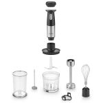 Juhtmevaba 4 &uuml;hes k&auml;eshoitav blenderikomplekt Click & Mash funktsiooniga 180 W roostevaba teras / must korpus 03605 Caso