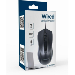 Gembird pele MUS-3B-01, 1000 DPI, 3 pogas, USB Type-A, optiskā tehnoloģija, melna, ambidextrous, kabelis