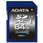 ADATA m&auml;lukaart SDXC 64GB, 64 GB, Klass 10, UHS, Sinine